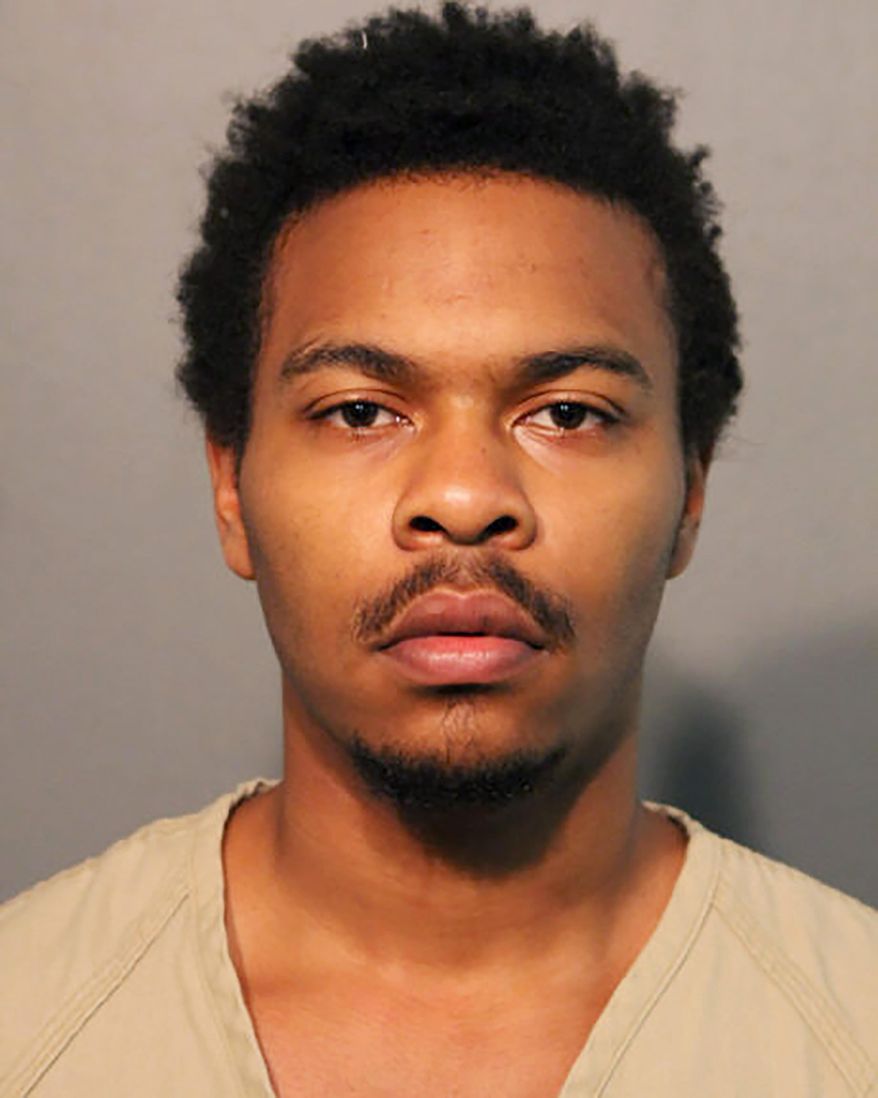 In this undated booking photo provided by the Chicago Police Department is Diante Speed, 20, who is charged with first-degree murder in the death last year of Shane Colombo, of Sun City, California, who was caught in the crossfire of a shooting last year shortly after he arrived in Chicago to begin pursuing a doctorate degree at nearby Northwestern University. Chicago Police say Speed of Chicago was arrested on Tuesday in Chicago and is scheduled to appear in court for a bail hearing on Wednesday. (Chicago Police Department via AP)