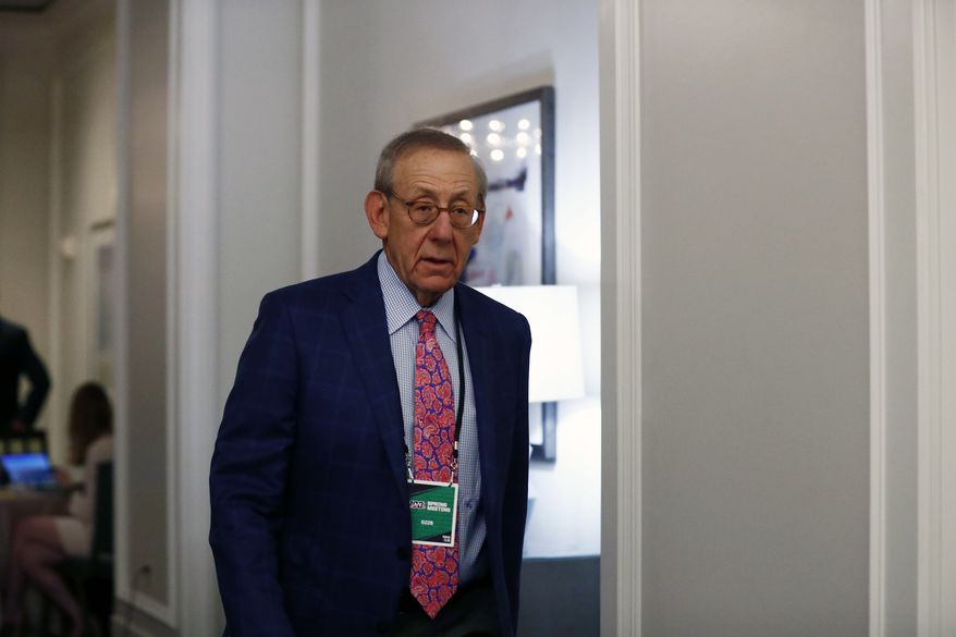 In this May 22, 2019, file photo, Miami Dolphins owner Stephen Ross arrives during the NFL owners meeting on Wednesday, May 22, 2019, in Key Biscayne, Fla. Luxury gym Equinox and indoor cycling studio Soul Cycle are facing a backlash from some members and celebrities over a fundraiser being held for President Donald Trump by one of their executives. Ross, chairman and founder of real estate development company The Related Cos., which owns Equinox and SoulCycle, threw the fundraiser on Friday, Aug. 9, 2019, at his house in the Hamptons. (AP Photo/Brynn Anderson, File)