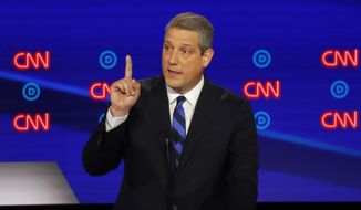 Rep. Tim Ryan, D-Ohio, speaks during the first of two Democratic presidential primary debates hosted by CNN Tuesday, July 30, 2019, in the Fox Theatre in Detroit. (AP Photo/Paul Sancya)