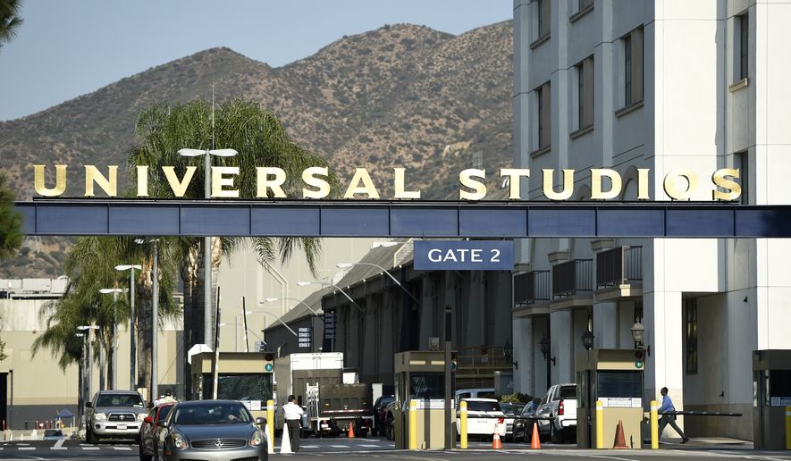 In this Aug. 23, 2016, file photo, the entrance to the Universal Studios lot is pictured in Universal City, Calif. Universal Pictures has canceled the planned September 2019 release of its controversial social thriller &quot;The Hunt&quot; in the wake of recent mass shootings and criticism from President Donald Trump. The studio said in a statement Saturday, Aug. 10, 2019, that it had decided to cancel the film&#x27;s release altogether, saying &quot;we understand that now is not the time&quot; for the film. (Photo by Chris Pizzello/Invision/AP, File)