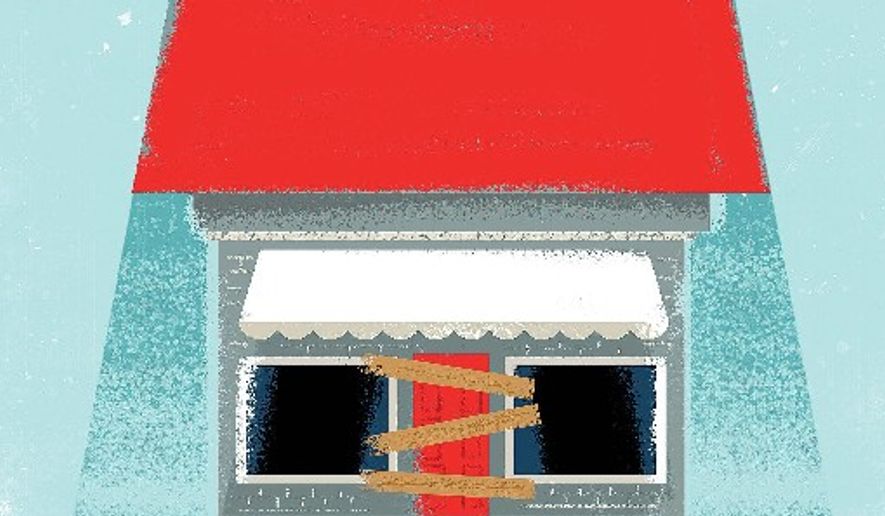 Illustration on the impact of tariffs on Chinese goods by Linas Garsys/The Washington Times