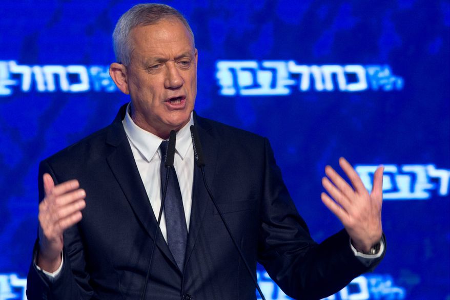 Blue and White Party leader Benny Gantz, a former head of the Israel Defense Forces, is directly challenging Mr. Netanyahu's national security argument by pointing out weaknesses. (Associated Press/File)