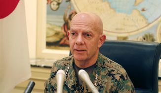 Gen. David Berger, the new U.S. Marines commandant, speaks during a press conference in Tokyo, Wednesday, Aug. 21, 2019. (AP Photo/Yuri Kageyama)  ** FILE **