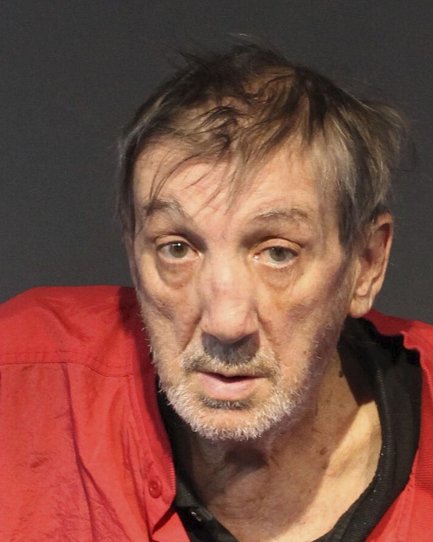In this June 21, 2019 booking photo provided by Washoe County Sheriff's Office is Ralph Goad, 72, at the Washoe County Jail in Reno, Nev. Goad faces up to life in prison without parole after his conviction for first-degree murder. His sentencing is set for Oct. 2 for the killing of a 76-year-old man who was stabbed at least 250 times in Feb. 2019. (Washoe County Sheriff's Office via AP)