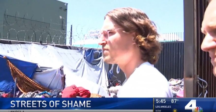 A Los Angeles business owner speaks to a local NBC affiliate over the city's spiraling homeless problem. (Image: NBC Los Angeles screenshot)