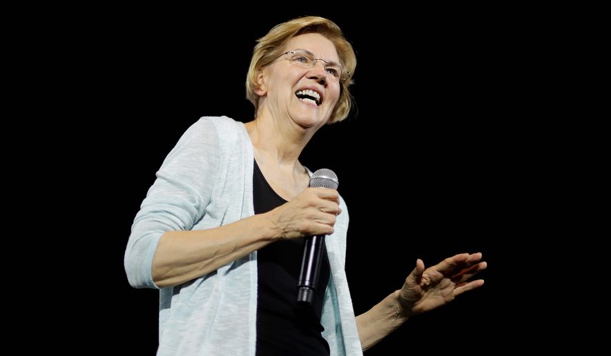 Democratic presidential candidate Elizabeth Warren might have a hard time convincing voters that it’s time to split up technology giants. (Associated Press)