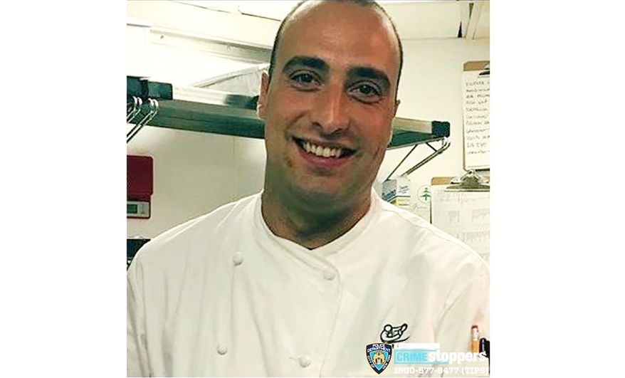 This photo provided by NYPD shows Andrea Zamperoni. Police are investigating the disappearance of Zamperoni, a chef at a popular restaurant in New York's Grand Central Terminal who's been missing since last weekend. Zamperoni was reported missing after he didn't report for work as the head chef at Cipriani Dolce in Grand Central on Monday, Aug. 19, 2019. Restaurant manager Fernando Dallorso tells the New York Post that Zamperoni was last seen by his roommates in Queens on Saturday. (NYPD via AP)