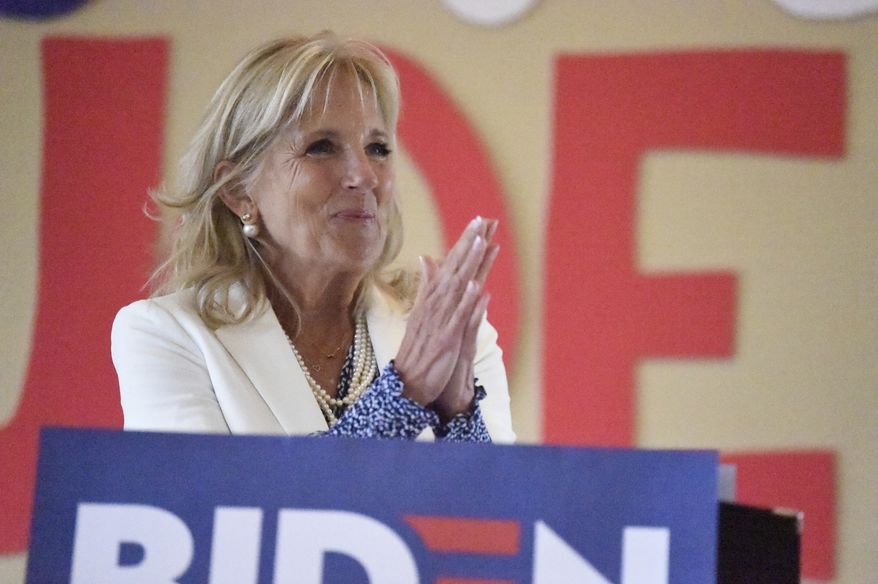 Joe Biden&#39;s wife, Jill, said her husband might not be the best candidate, but hey, she told voters, &quot;maybe you have to swallow a little bit&quot; and vote for him anyway. (Associated Press/File)