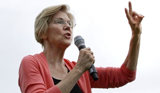 Democratic presidential candidate Sen. Elizabeth Warren, D-Mass. is shown on the campaign trail on Sept. 2, 2019, in Hampton Falls, N.H. (AP Photo/Elise Amendola) **FILE**