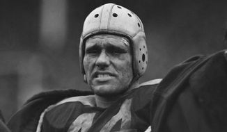 This expressive face of a Green Bay Packer from the bench to his mates on the field during the Packers 24 to 14 conquest of Washington&#39;s Redskins, in a National Professional League game in Milwaukee, on Oct. 29, 1939. Shown is Tackle Buford Ray. (AP Photo/Weston Haynes)