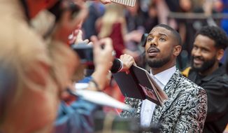 Michael B. Jordan arrives for the Gala Premiere of the film &amp;quot;Just Mercy&amp;quot; at the 2019 Toronto International Film Festival on Friday, Sept. 6, 2019. (Frank Gunn/The Canadian Press via AP)