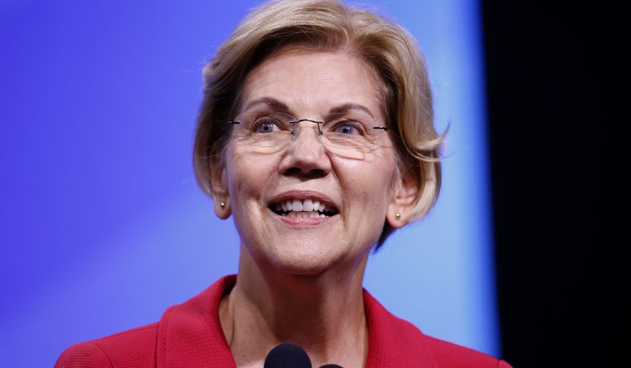 Democratic presidential candidate Sen. Elizabeth Warren, D-Mass., speaks at the New Hampshire state Democratic Party convention, Saturday, Sept. 7, 2019, in Manchester, NH. (AP Photo/Robert F. Bukaty)