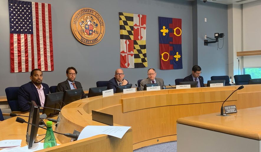 Montgomery County Council&#39;s Public Safety Committee met Sept. 9 to iron out the details of a new Policing Advisory Commission, which will aim to improve relations between the community and the county police department. (Sophie Kaplan/The Washington Times)