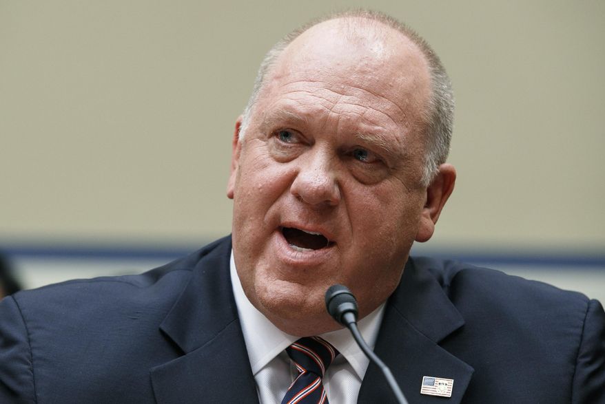 Thomas Homan, former acting director of the U.S. Immigration and Customs Enforcement, testifies during a House Oversight subcommittee hearing into the Trump administration&#x27;s decision to stop considering requests from immigrants seeking to remain in the country for medical treatment and other hardships, Wednesday, Sept. 11, 2019, in Washington. (AP Photo/Jacquelyn Martin) **FILE**