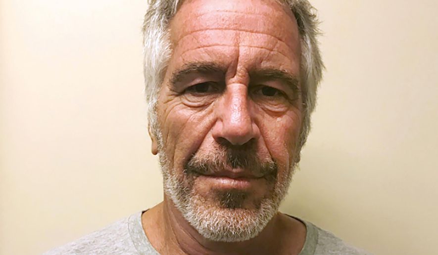 FILE - This March 28, 2017, file photo, provided by the New York State Sex Offender Registry shows Jeffrey Epstein. A previously undisclosed federal investigation into Epstein included an examination of whether he was traveling with underage girls as recently as 2018, newly released documents show. In July 2019, U.S. Marshals Service investigators spoke with an air-traffic controller who said she saw Epstein get off his private jet at an airport near his U.S. Virgin Islands retreat with two girls who appeared to be 11 or 12, according to the documents. (New York State Sex Offender Registry via AP, File)