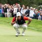 Rory McIlroy of Northern Ireland lines up a putt during the final round the final round of the European Masters golf tournament in Crans-Montana, Switzerland, Sunday, September 1, 2019. (Alexandra Wey/Keystone via AP) **FILE**