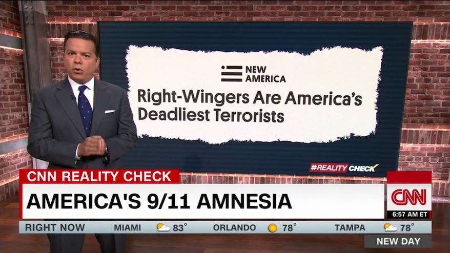 CNN anchor and political analyst John Avlon came under fire Wednesday after he warned viewers about the dangers of "right-wing" terrorism on the 18th anniversary of 9/11. (CNN)