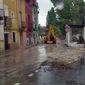 In this image made from video provided by Atlas, the flooded streets are seen in Ontiyente, Spain, Thursday, Sept. 12 2019.  A large area of southeast Spain was battered Thursday by what was forecast to be its heaviest rainfall in more than a century, with the storms wreaking widespread destruction and killing at least two people. (Atlas via AP)