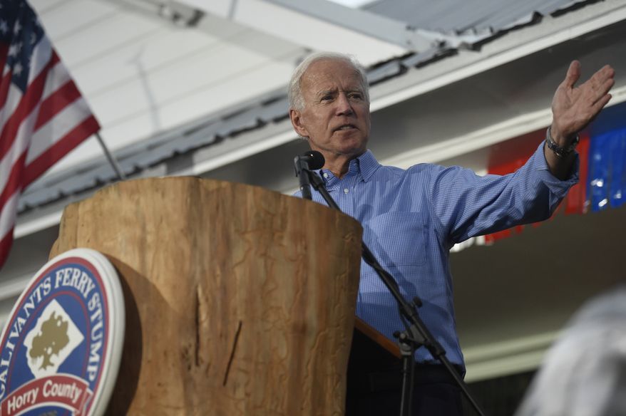 Former Vice President Joe Biden speaks at the Galivants Ferry Stump on Monday, Sept. 16, 2019, in Galivants Ferry, S.C. (AP Photo/Meg Kinnard) ** FILE **