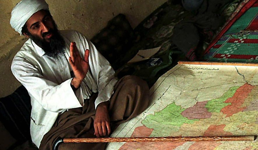 FILE - This April 1998 file photo, shows al-Qaida leader Osama bin Laden in Afghanistan. Although the Taliban had promised Washington during months of negotiations that the U.S. will never again be attacked from Afghan soil, there&#x27;s no evidence of a break in relations between long-time allies the Taliban and al-Qaida. After the collapse of the Taliban deal in September 2019, it&#x27;s not clear if they gave Washington any information on where al-Qaida leaders, including Osama bin Laden’s successor, al-Zawahri, are hiding. (AP Photo, File)