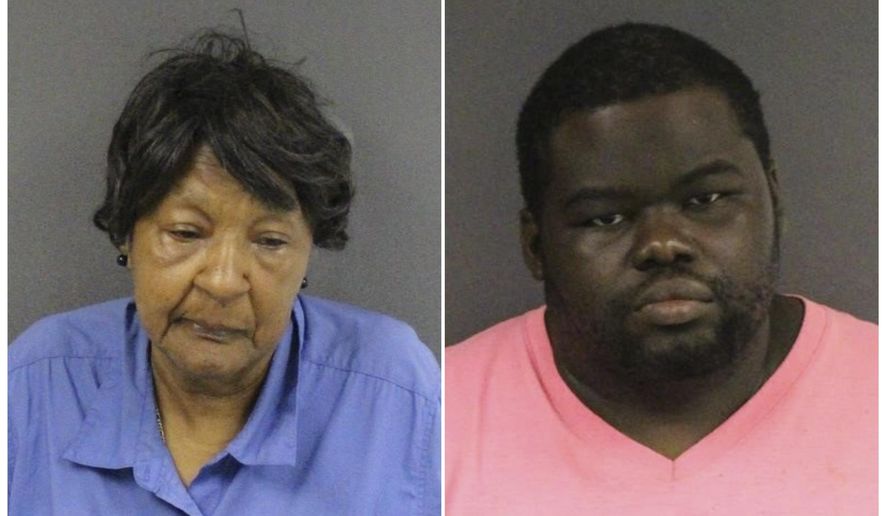 This combination of September 2019 booking photos provided by the Mercer County Prosecutor's Office shows Eudean McMillan, left, and Darryl Parker. The pair are among three people who allegedly took turns shooting a man to death inside a Trenton, N.J. laundromat on Monday, Sept. 16, 2019. (Mercer County Prosecutors Office via AP)