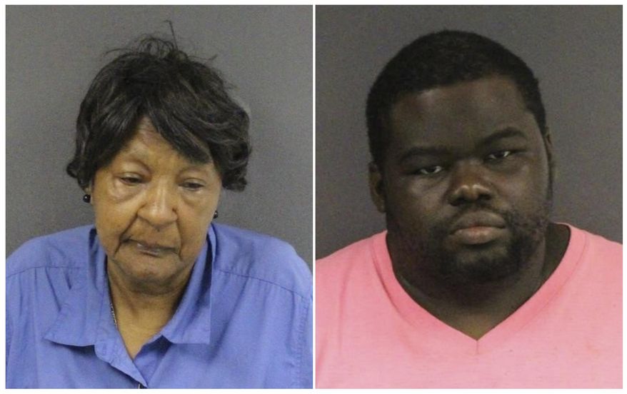 This combination of September 2019 booking photos provided by the Mercer County Prosecutor's Office shows Eudean McMillan, left, and Darryl Parker. The pair are among three people who allegedly took turns shooting a man to death inside a Trenton, N.J. laundromat on Monday, Sept. 16, 2019. (Mercer County Prosecutors Office via AP)
