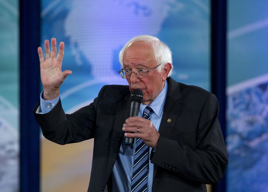 Democratic presidential candidate Sen. Bernie Sanders, I-Vt., speaks during the Climate Forum at Georgetown University, Thursday, Sept. 19, 2019, in Washington. (AP Photo/Jose Luis Magana) **FILE**