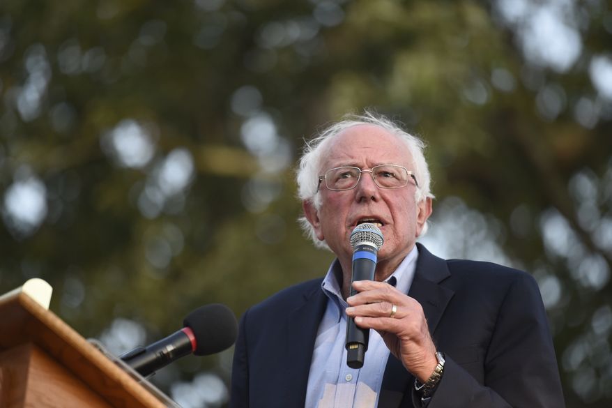 Democratic presidential contender U.S. Sen. Bernie Sanders, from Vermont, addresses a crowd at Winthrop University as part of his college campus tour, Friday, Sept. 20, 2019, in Rock Hill, S.C. (AP Photo/Meg Kinnard)