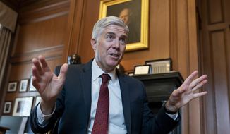 In this Sept. 4, 2019, file photo, Justice Neil Gorsuch speaks during an interview in his chambers at the Supreme Court in Washington. (AP Photo/J. Scott Applewhite, File)