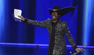 Billy Porter accepts the award for outstanding lead actor in a drama series for &amp;quot;Pose&amp;quot; at the 71st Primetime Emmy Awards on Sunday, Sept. 22, 2019, at the Microsoft Theater in Los Angeles. (Photo by Chris Pizzello/Invision/AP)