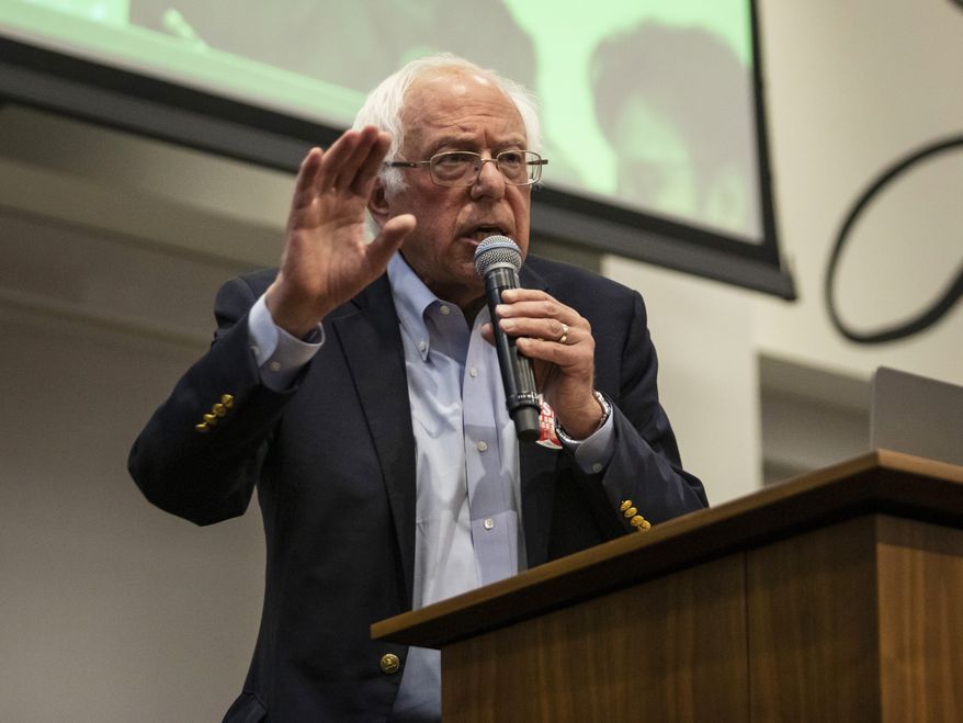Presidential candidate U.S. Sen. Bernie Sanders, I-Vt., speaks during a rally at the Chicago Teachers Union headquarters, Tuesday, Sept. 24, 2019, in Chicago. (Ashlee Rezin Garcia/Chicago Sun-Times via AP) **FILE**