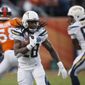 FILE - In this Dec. 30, 2018, file photo, Los Angeles Chargers running back Melvin Gordon rushes during the second half of the team&#39;s NFL football game against the Denver Broncos in Denver. A person familiar with the situation says Gordon will end his holdout and report to the Los Angeles Chargers on Thursday, Sept. 26. The person spoke to The Associated Press on condition of anonymity Wednesday because he wasn&#39;t at liberty to publicly discuss the situation. (AP Photo/David Zalubowski, File)