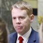 Education Minister Chris Hipkins speaks to reporters on Wednesday, Sept. 25, 2019, in Wellington, New Zealand. Hipkins called for an investigation after reports that a student&#x27;s body lay undiscovered in a university dorm room for nearly eight weeks.(AP Photo/Nick Perry)