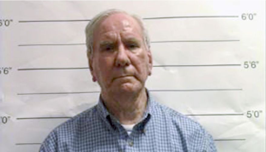 This Sept. 21, 2019 booking image made from video and provided by the Orleans Parish Sheriff's Office in New Orleans, La., shows George F. Brignac. Brignac, a longtime schoolteacher and deacon was arrested Saturday, Sept. 21, 2019, on one count of first-degree rape, more than a year after a former altar boy told New Orleans police that Brignac repeatedly raped him four decades ago. (Orleans Parish Sheriff's Office via AP)