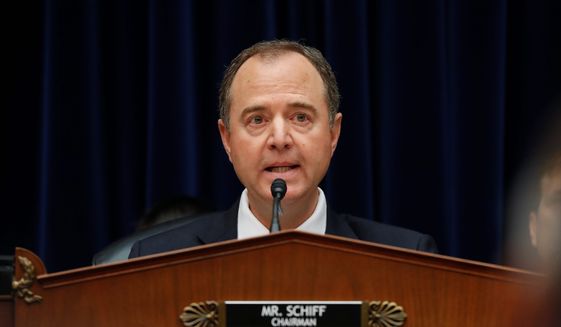 House Intelligence Committee Chairman Rep. Adam Schiff started Thursday&#39;s hearing by setting aside the transcript of the telephone call between President Trump and the president of Ukraine. (Associated PRess)