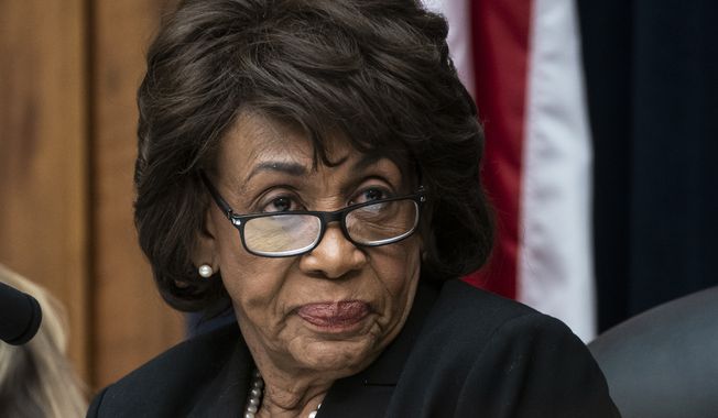 House Financial Services Committee Chair Maxine Waters, D-Calif., leads a hearing to review the Consumer Financial Protection Bureau&#x27;s mission to focus priority on consumers on Capitol Hill in Washington, In this March 7, 2019. (AP Photo/J. Scott Applewhite) **FILE**