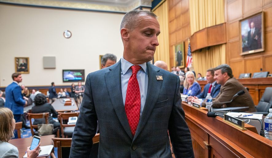 Former Trump campaign manager Corey Lewandowski is shown in this file photo from Sept. 17, 2019. Mr. Lewandowski has decided against a 2020 U.S. Senate run in New Hampshire, despite encouragement from Mr. Trump for him to challenge Democratic incumbent Sen. Jeanne Shaheen. (Associated Press)