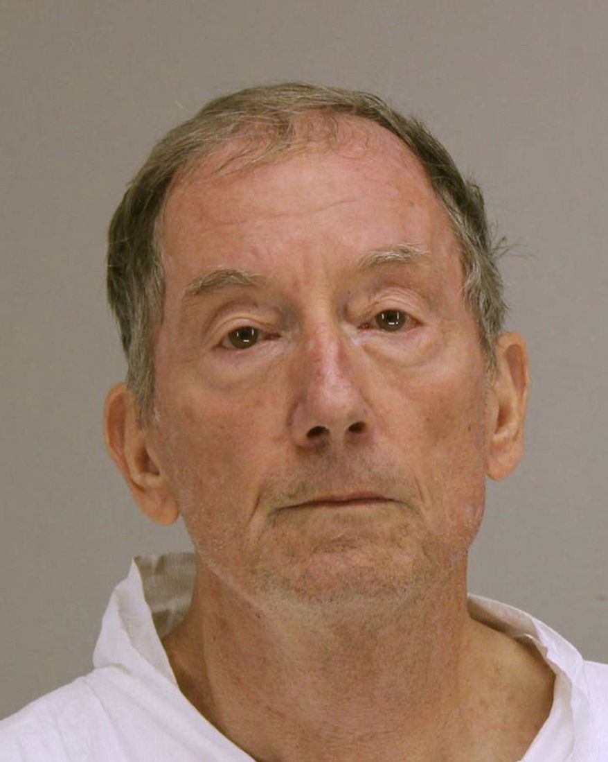This booking photo, provided Sunday, Sept. 29, 2019, by the Dallas County Sheriffs Office, shows James Michael Meyer, 72, of Dallas, charged with murder in the fatal shooting early Thursday, Sept. 26, of a man that police say Meyer reported as a burglary. (Dallas County Sheriffs Office via AP)