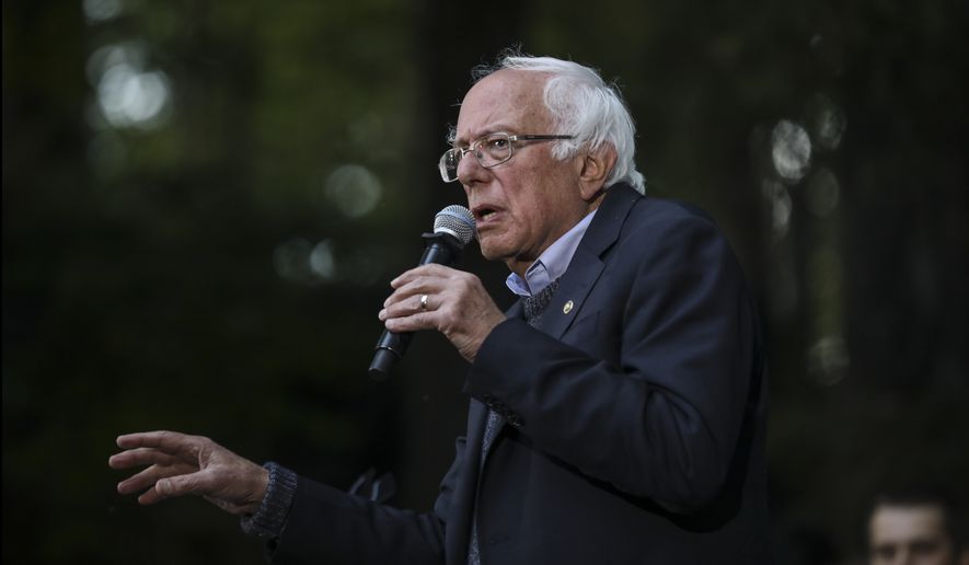 Democratic presidential candidate Sen. Bernie Sanders, I-Vt., campaigns Sunday, Sept. 29, 2019 at Dartmouth College in Hanover, N.H. (AP Photo/ Cheryl Senter)