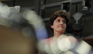 European Commissioner designate for Internal Market Sylvie Goulard waits for the start of her hearing at the European Parliament in Brussels, Wednesday, Oct. 2, 2019. (AP Photo/Virginia Mayo)