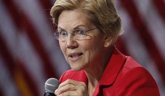 Democratic presidential candidate Sen. Elizabeth Warren, D-Mass., speaks during a gun safety forum Wednesday, Oct. 2, 2019, in Las Vegas. (AP Photo/John Locher)