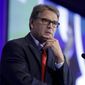 In this Sept. 6, 2019, file photo, Energy Secretary Rick Perry speaks at the California GOP fall convention in Indian Wells, Calif. Perry pushed Ukraine’s president earlier in 2019 to replace members of a key supervisory board at Naftogaz, a massive state-owned petroleum company. (AP Photo/Chris Carlson, File)
