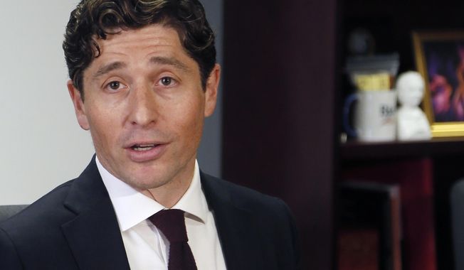 In this Aug. 15, 2019 file photo, Minneapolis Mayor Jacob Frey speaks at a news conference in Minneapolis. (AP Photo/Jim Mone File)