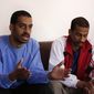 In this March 30, 2019, file photo, Alexanda Amon Kotey, left, and El Shafee Elsheikh, who were allegedly among four British jihadis who made up a brutal Islamic State cell dubbed &amp;quot;The Beatles,&amp;quot; speak during an interview with The Associated Press at a security center in Kobani, Syria, Friday, March 30, 2018. The men said that their home country&#39;s revoking of their citizenship denies them a fair trial. &amp;quot;The Beatles&amp;quot; terror cell is believed to have captured, tortured and killed hostages including American, British and Japanese journalists and aid workers. (AP Photo/Hussein Malla) **FILE**