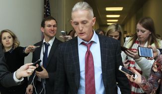 FILE - In this Dec. 7, 2018, file photo, then-Rep. Trey Gowdy, R-S.C., speaks to reporters on Capitol Hill in Washington. Gowdy swore he’d had enough of Washington. Disgusted by what he’d seen, the former South Carolina congressman retired from office last year, declaring his skills are better used &amp;quot;in a courtroom than in Congress.&amp;quot; Now he’s coming back for impeachment. A former prosecutor who led the House investigation into the 2012 attacks in Benghazi, Libya, Gowdy is poised to join President Donald Trump’s legal team. (AP Photo/Manuel Balce Ceneta, File)