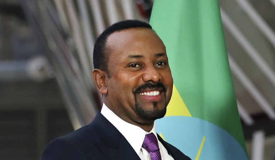 In this Thursday, Jan. 24, 2019, file photo, Ethiopian Prime Minister Abiy Ahmed meets at the European Council headquarters in Brussels. The 2019 Nobel Peace Prize was given to Ahmed on Friday, Oct. 11, 2019. (AP Photo/Francisco Seco, file)