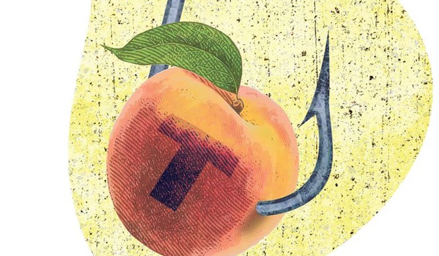 Peach Bait Illustration by Greg Groesch/The Washington Times