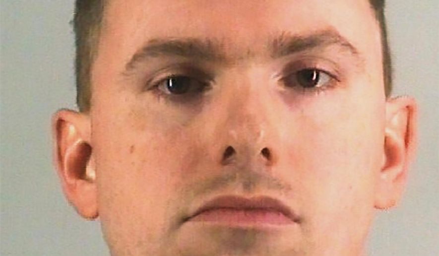 This undated photo provided by the Tarrant County Jail shows Aaron Dean. The Fort Worth police officer who shot and killed a black woman through a back window of her home while responding to a call about an open front door was charged with murder on Monday after resigning from the force. (Tarrant County Jail via AP)