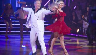 This Sept. 30, 2019 photo released by ABC shows former White House press secretary, Sean Spicer, left, and Lindsay Arnold during the celebrity dance competition series &amp;quot;Dancing With the Stars,&amp;quot; in Los Angeles. President Donald Trump tweeted Monday, Oct. 14, that viewers should vote for Spicer. The president called hima “good guy” and wrote “he has always been there for us!” Spicer told USA Today there’s no question a “huge” amount of his votes come from Trump supporters. (Eric McCandless/ABC via AP)