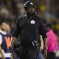 Pittsburgh Steelers head coach Mike Tomlin during an NFL football game against the Los Angeles Chargers, Sunday, Oct. 13, 2019, in Carson, Calif. (AP Photo/Kyusung Gong)